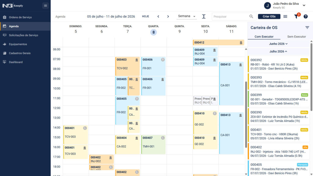 Agenda de Manutenção - Keepfy